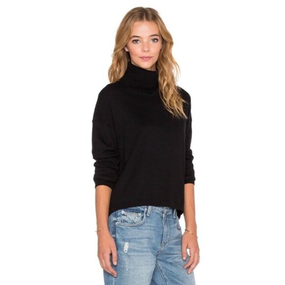 Revolve One Teaspoon Turtleneck Sweater Cashmere Funnel Black Size XS - Picture 3 of 12